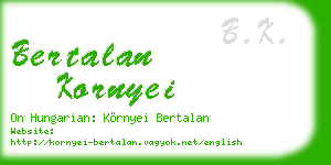 bertalan kornyei business card